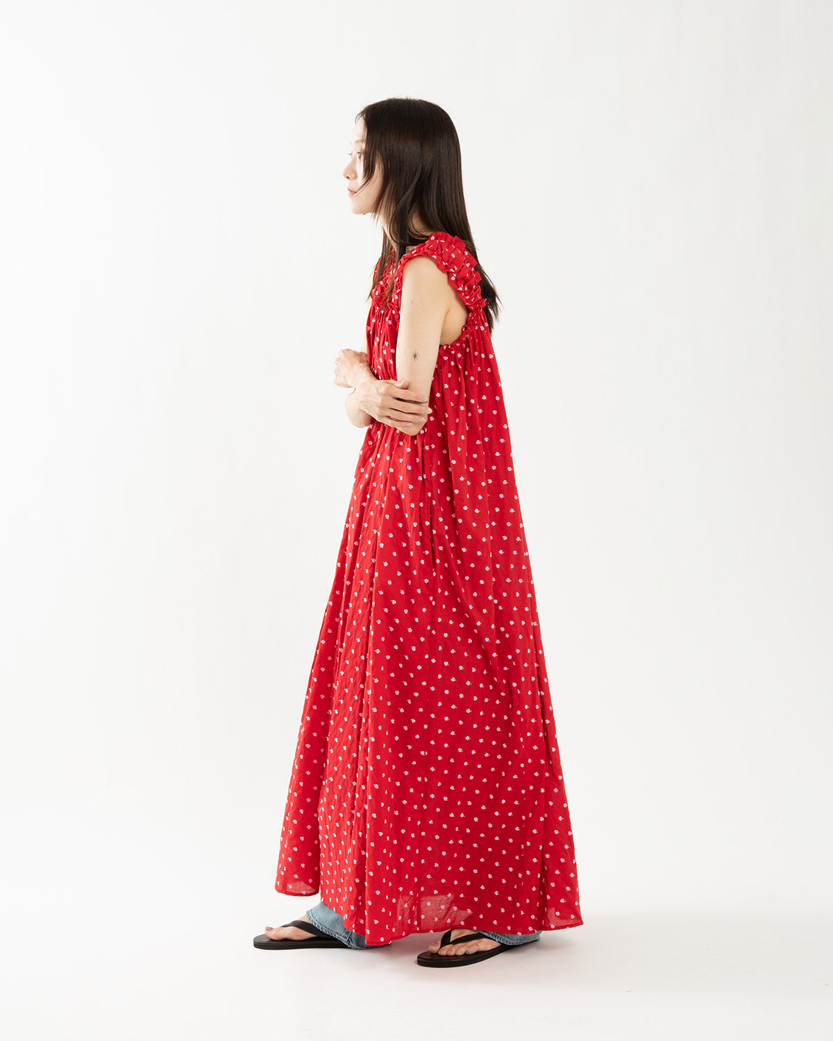 FLOWER EMBROIDERY NIGHT DRESS