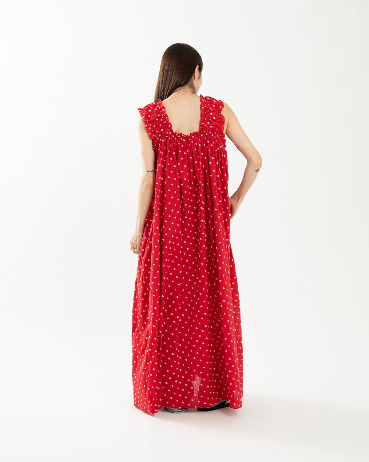FLOWER EMBROIDERY NIGHT DRESS