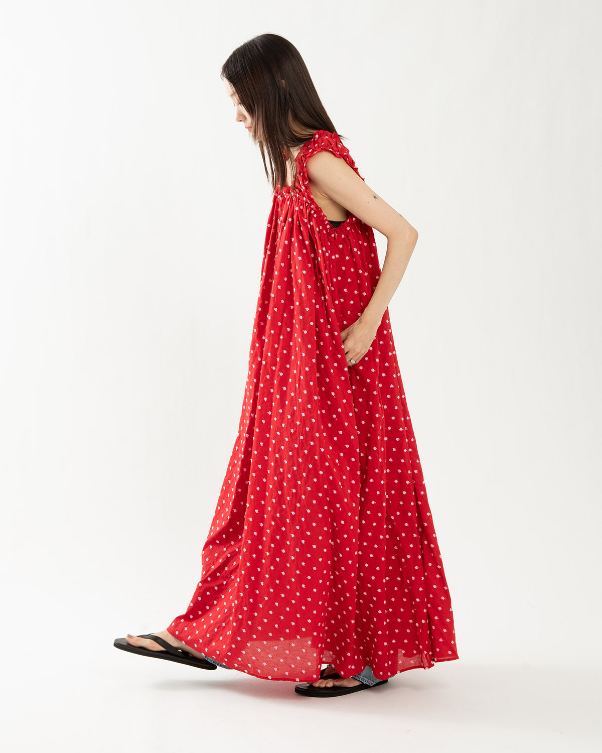 FLOWER EMBROIDERY NIGHT DRESS