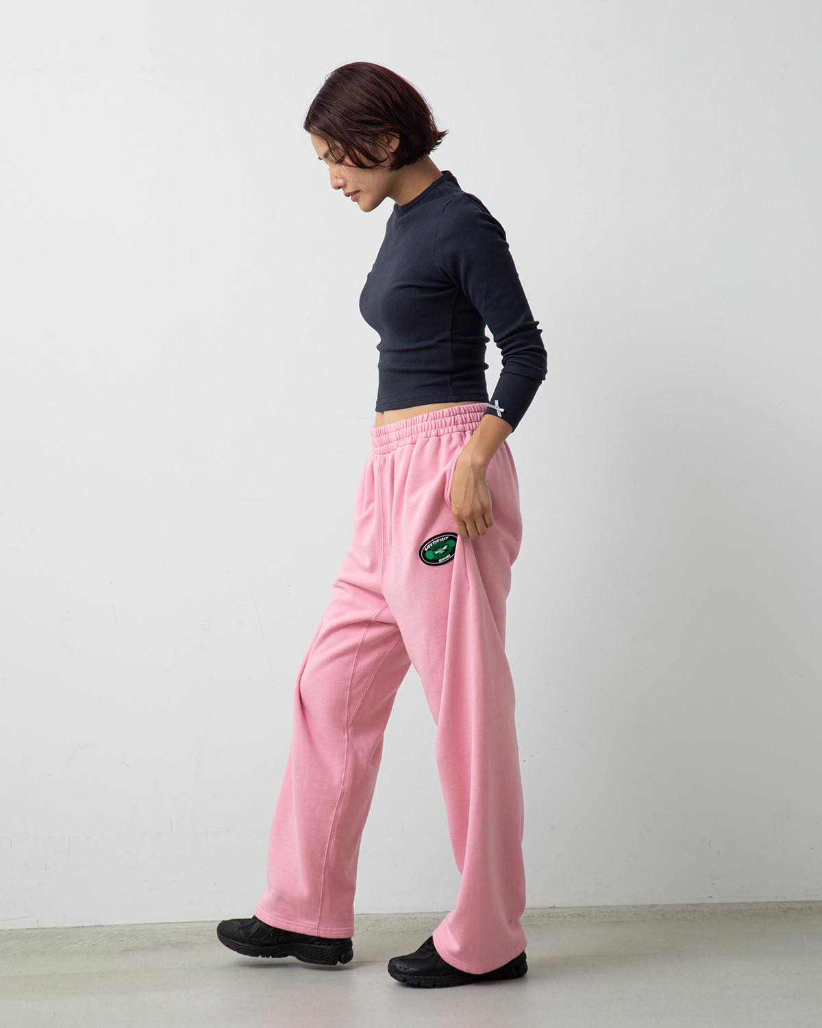 POLYCOTTON SWEAT WIDE PANTS