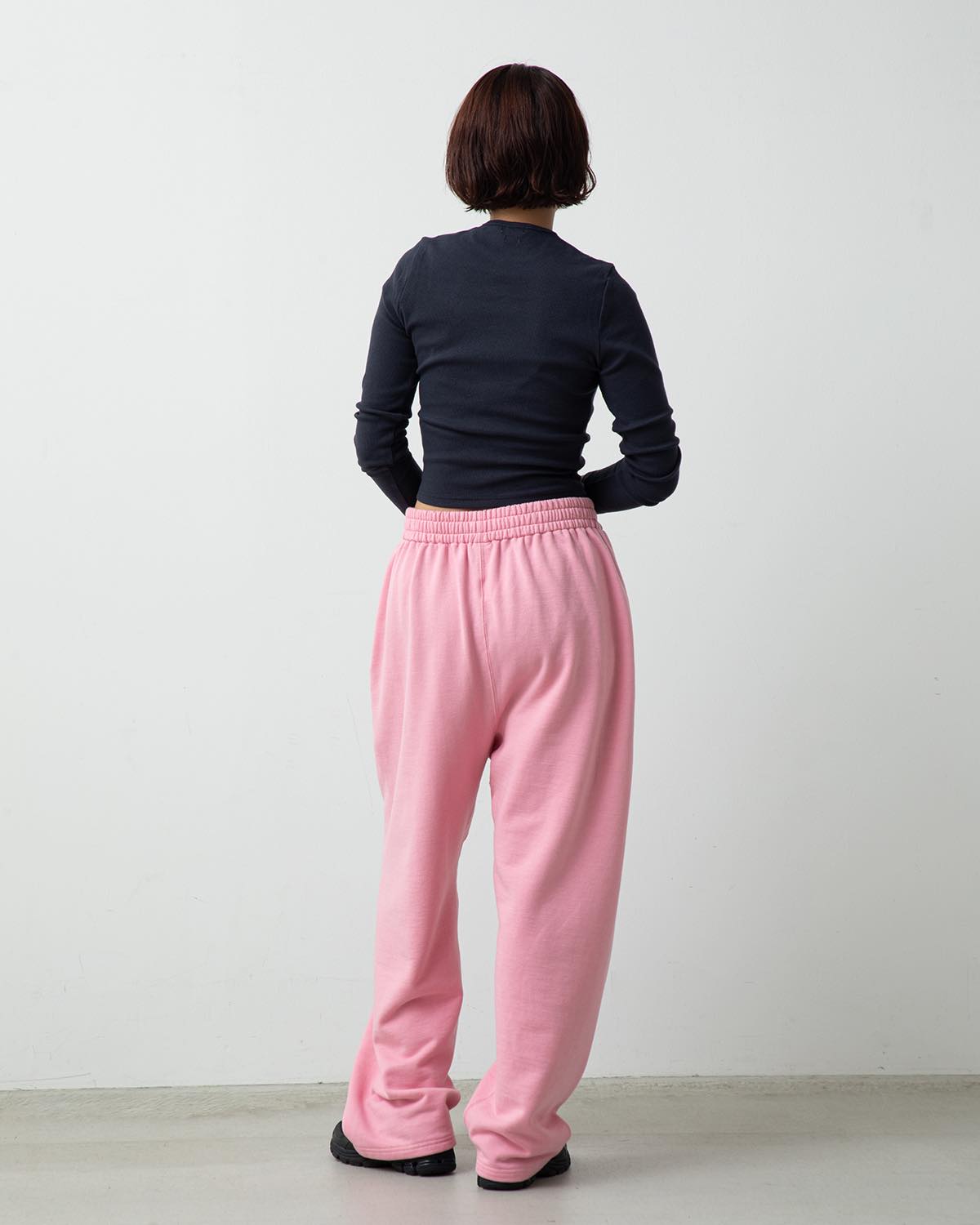 POLYCOTTON SWEAT WIDE PANTS