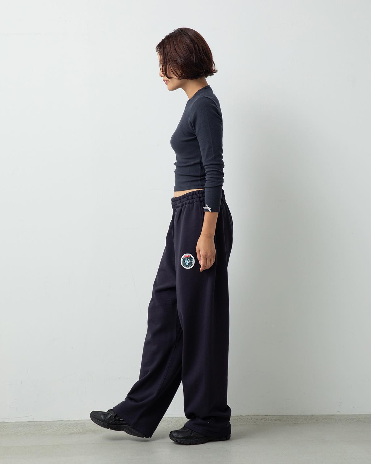 POLYCOTTON SWEAT WIDE PANTS