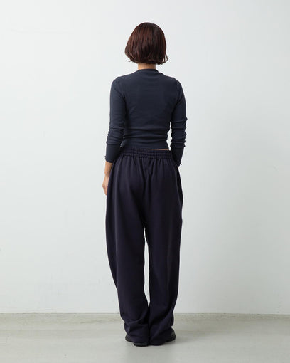 POLYCOTTON SWEAT WIDE PANTS