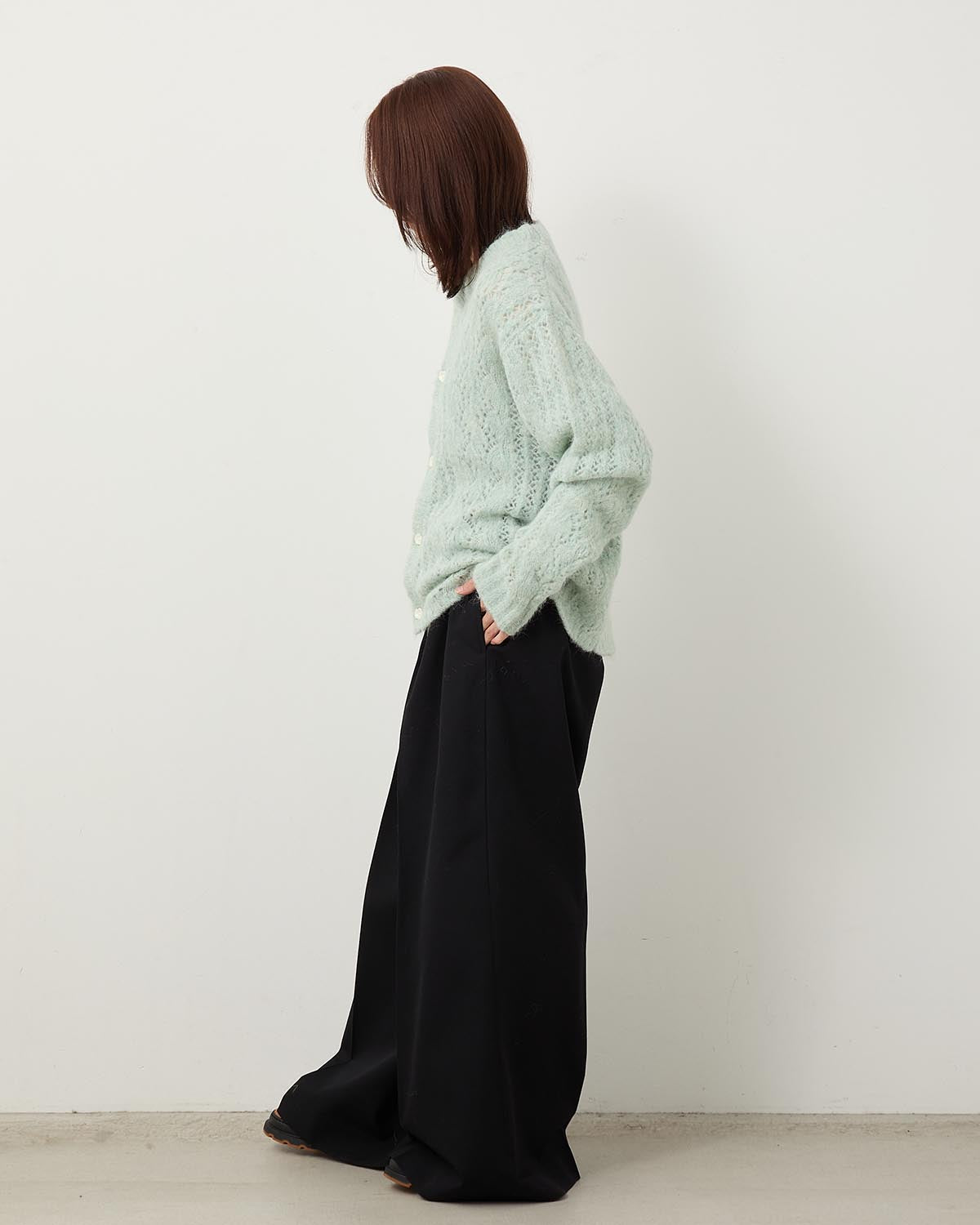 WOOL TWILL DRAWSTRINGS SUPER WIDE PANTS