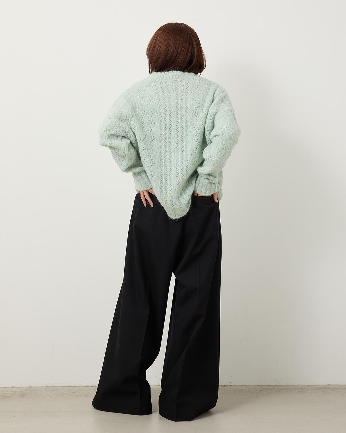 WOOL TWILL DRAWSTRINGS SUPER WIDE PANTS