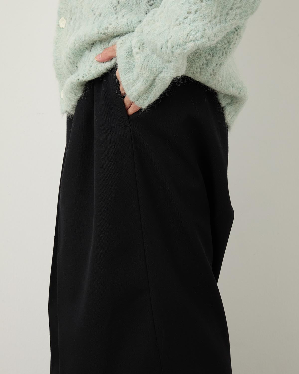 WOOL TWILL DRAWSTRINGS SUPER WIDE PANTS