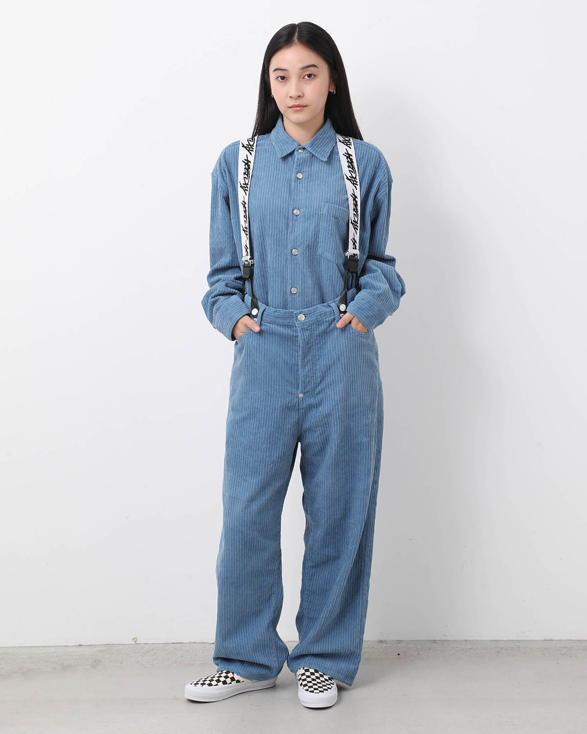 DAMAGE CORDUROY SUSPENDER PANTS
