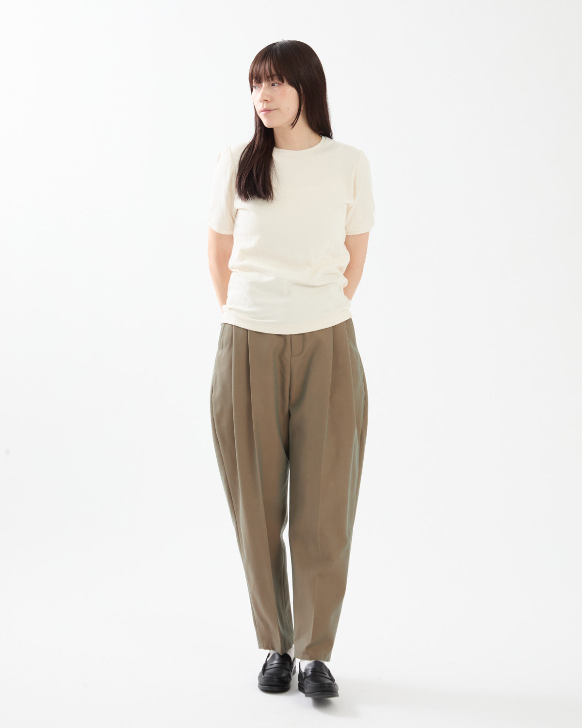 WOOL TWILL 2TUCK SLACKS