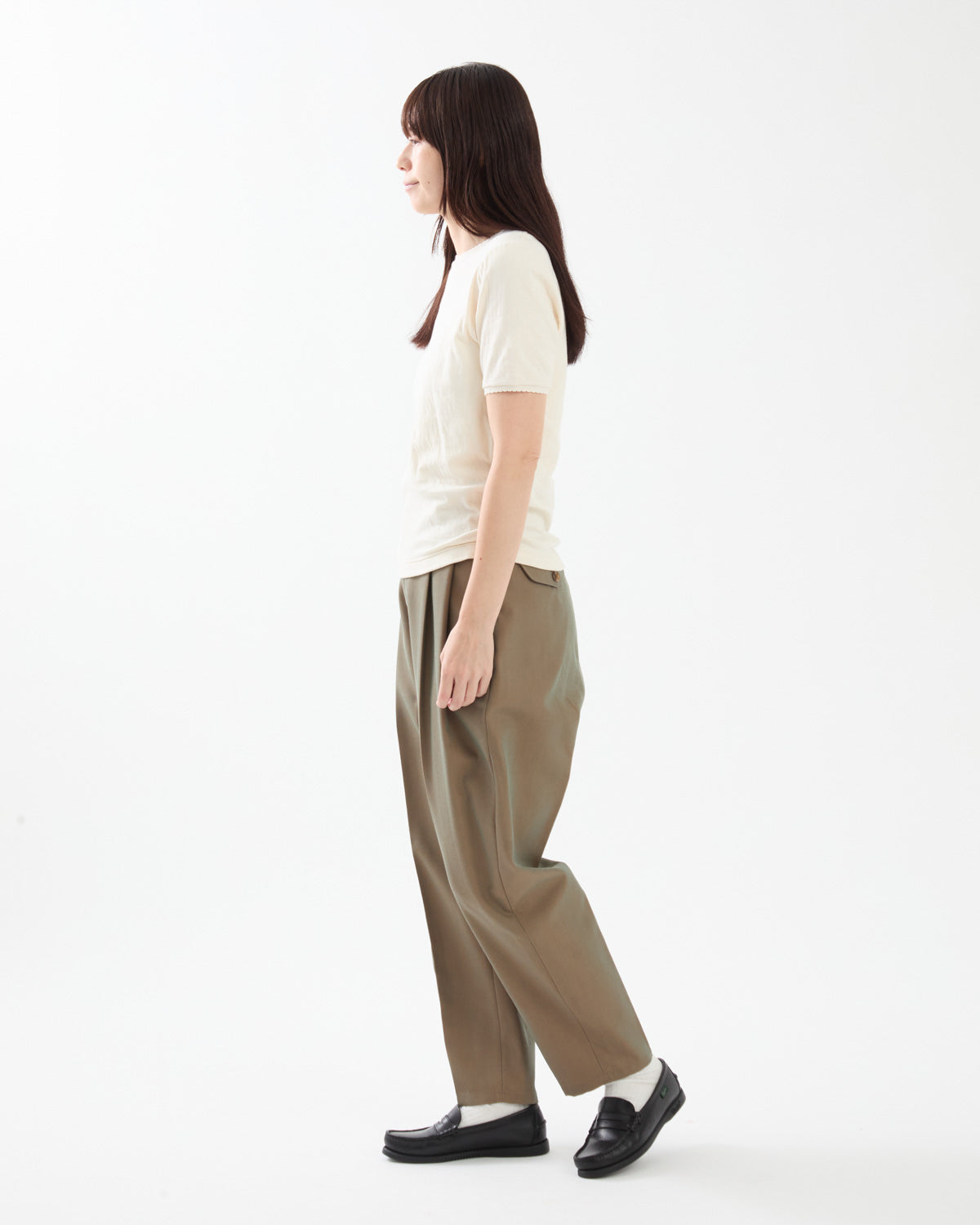 WOOL TWILL 2TUCK SLACKS