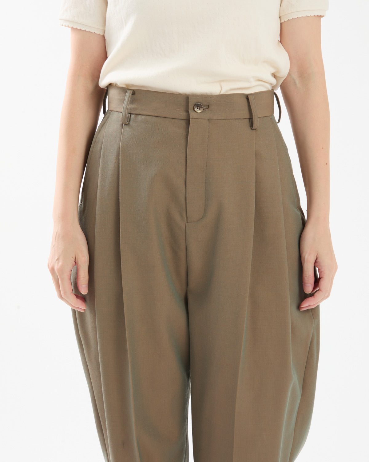 WOOL TWILL 2TUCK SLACKS