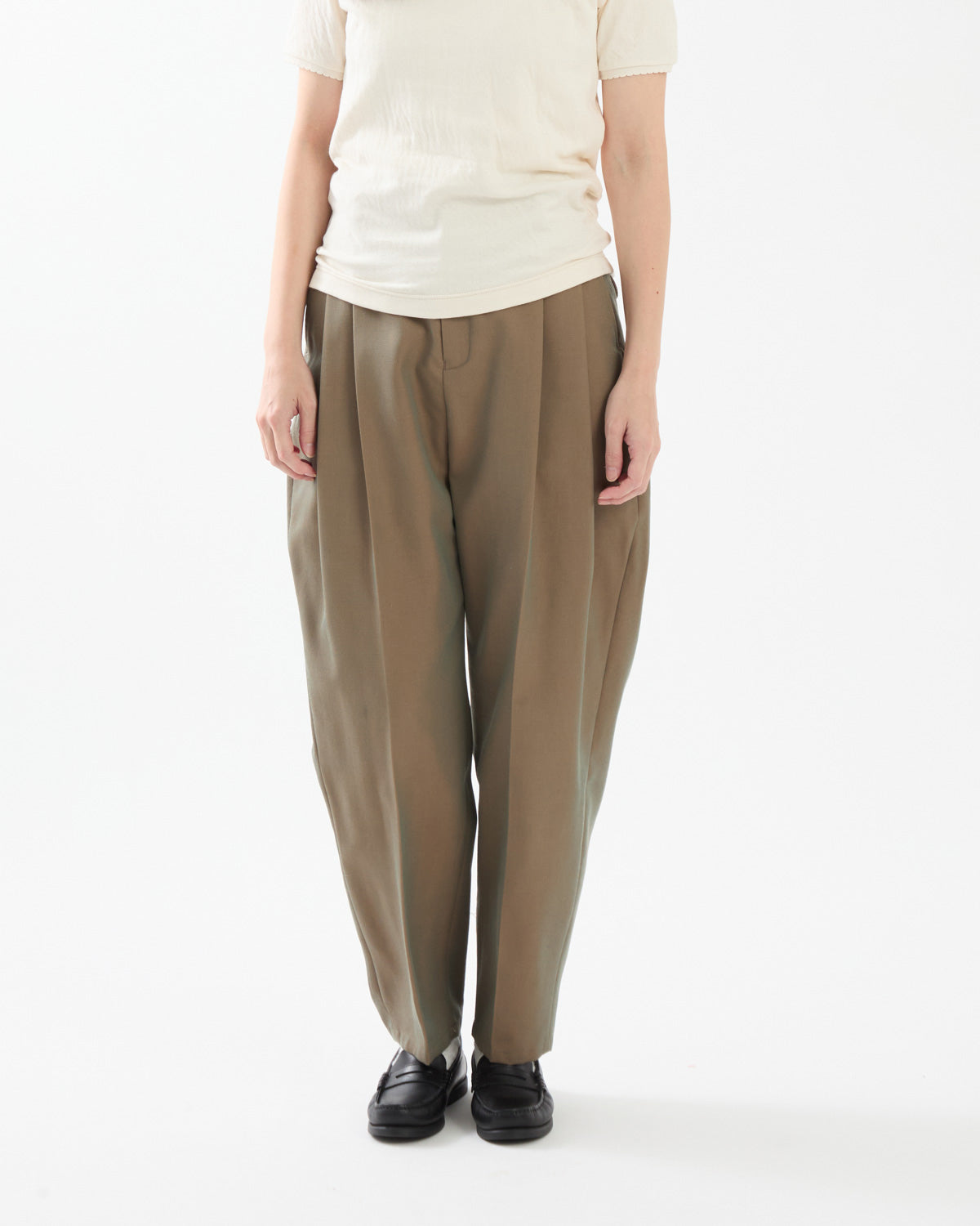WOOL TWILL 2TUCK SLACKS