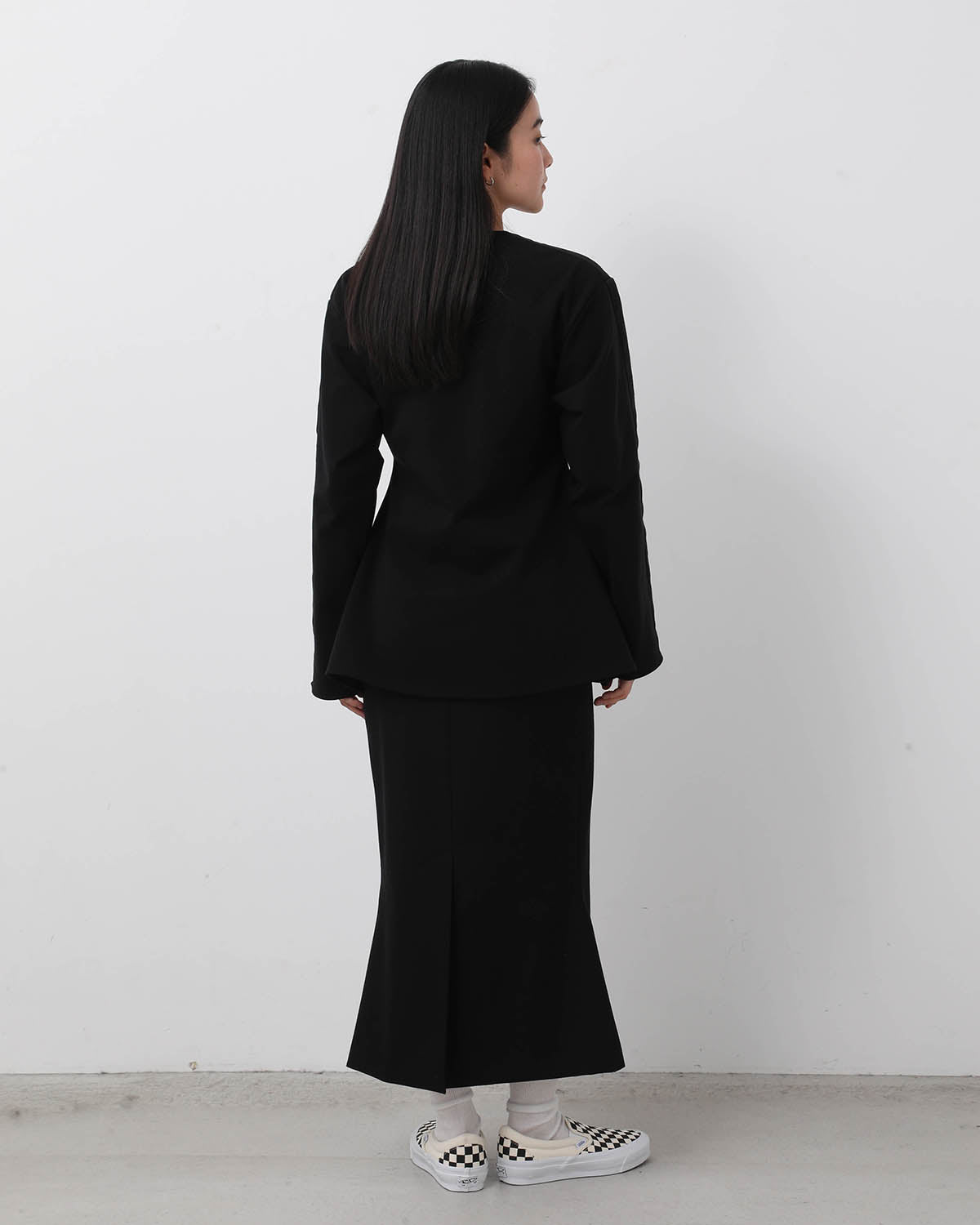WOOL TWILL SLIM SKIRT