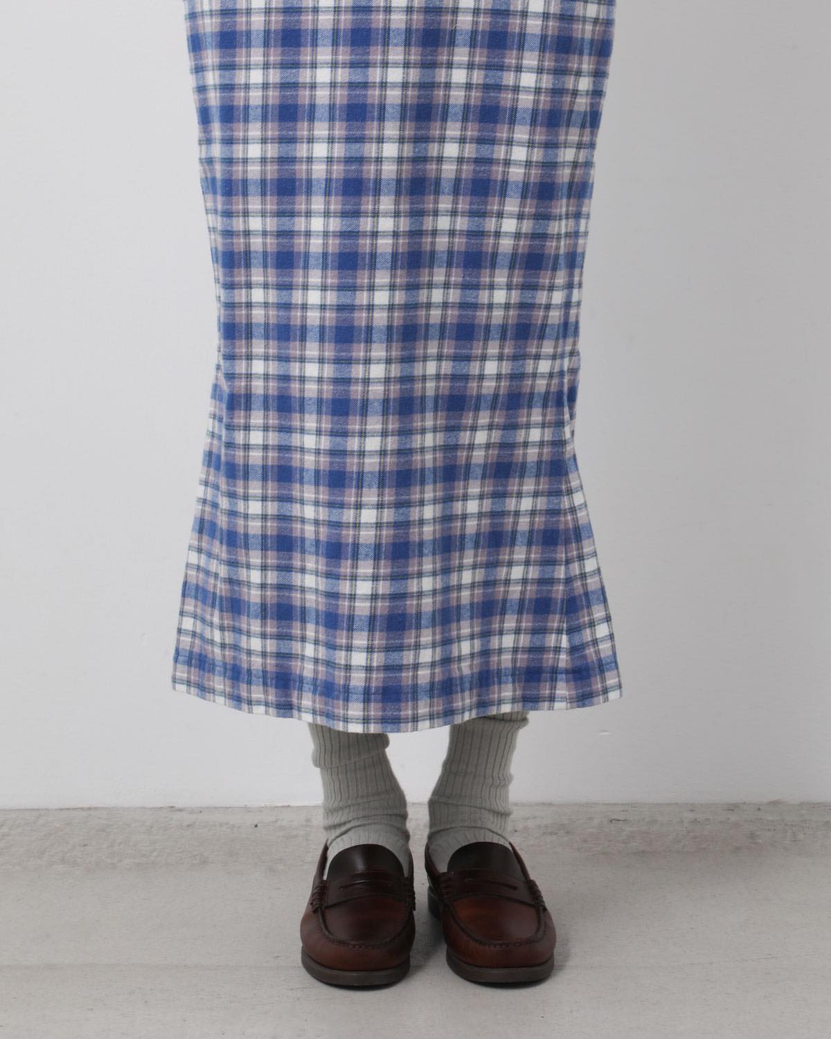 CHECK SLIM SKIRT