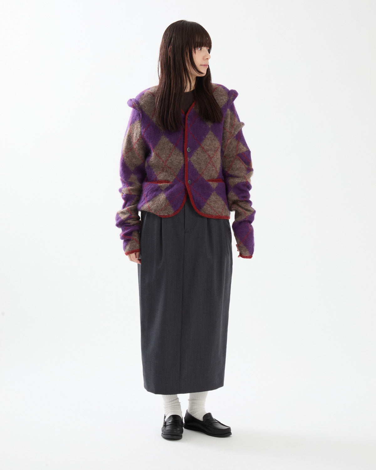 WOOL DRAWSTRINGS 2TUCK SKIRT
