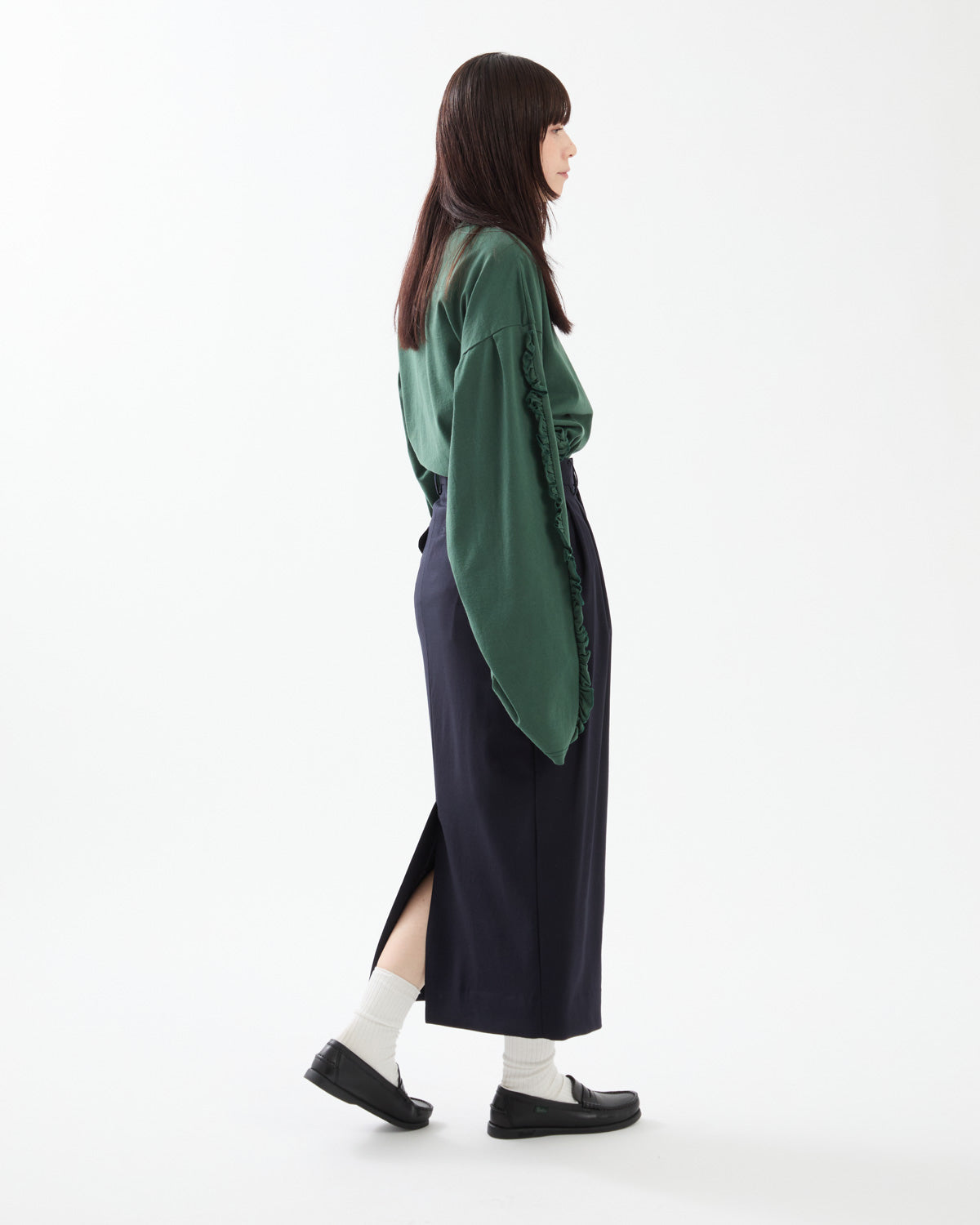 WOOL DRAWSTRINGS 2TUCK SKIRT