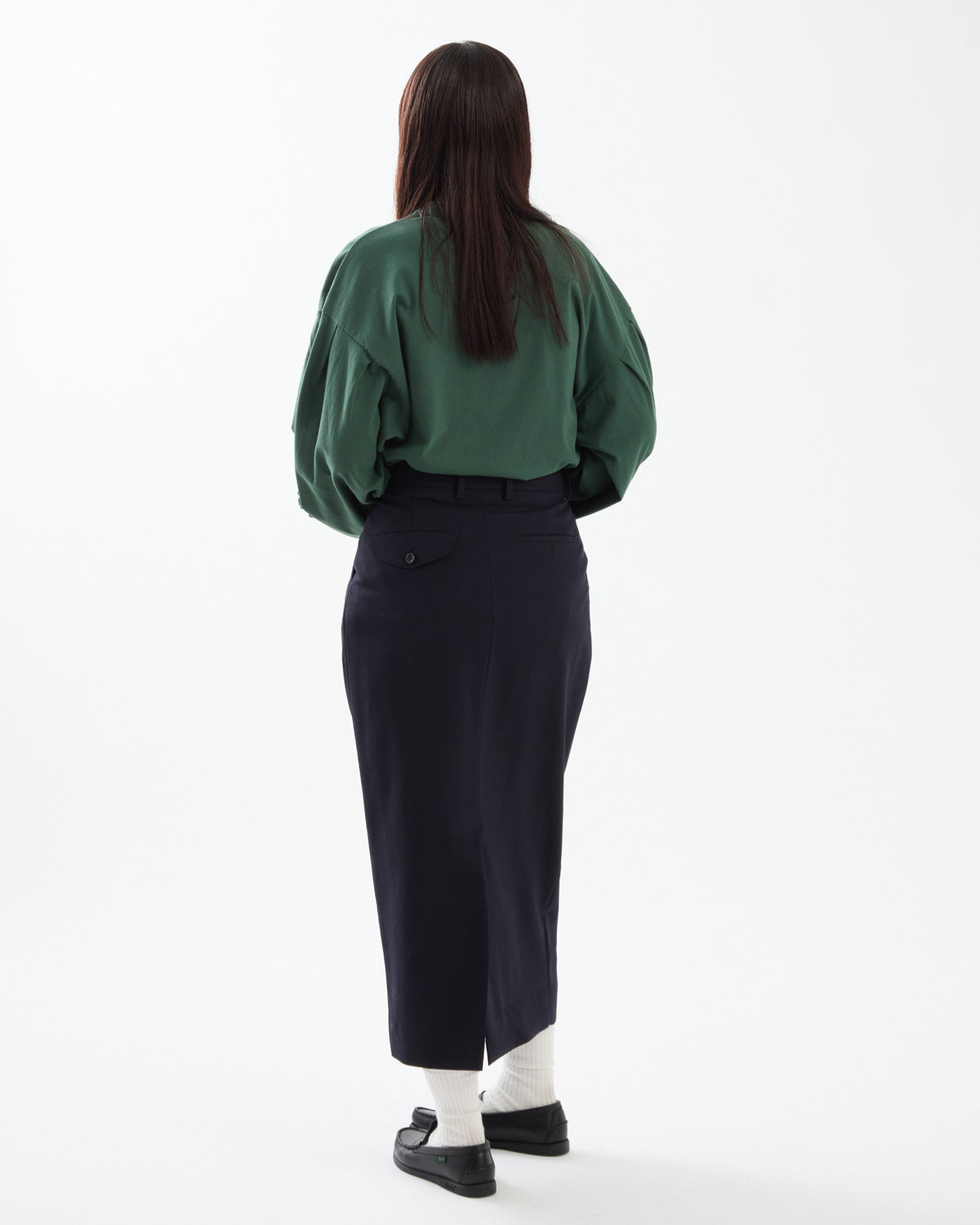 WOOL DRAWSTRINGS 2TUCK SKIRT