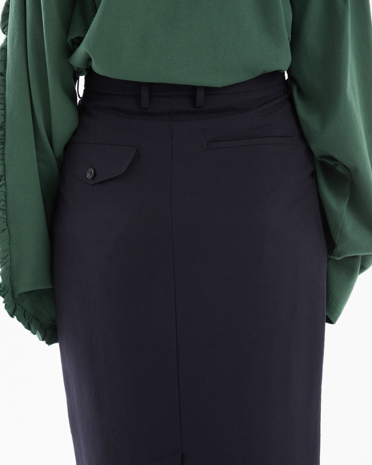 WOOL DRAWSTRINGS 2TUCK SKIRT
