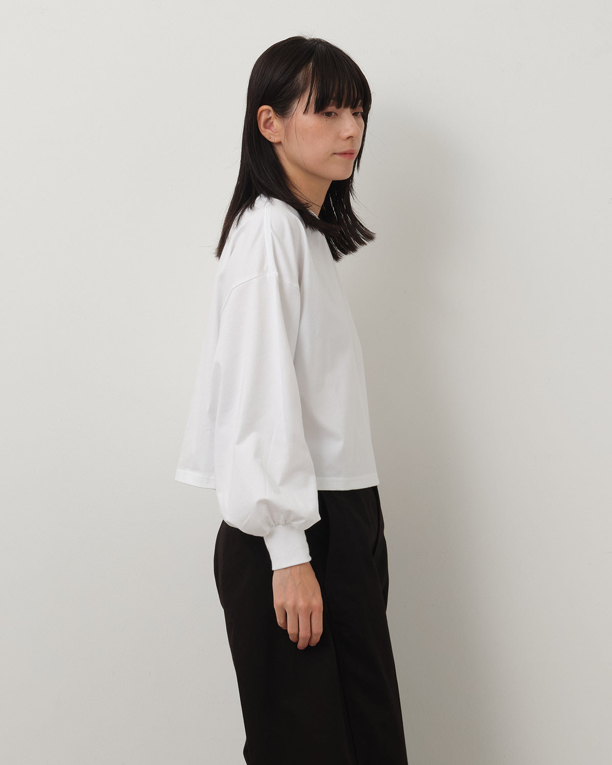 CROPPED LONG-SLV TEE / BIG FIT (6.5OZ)