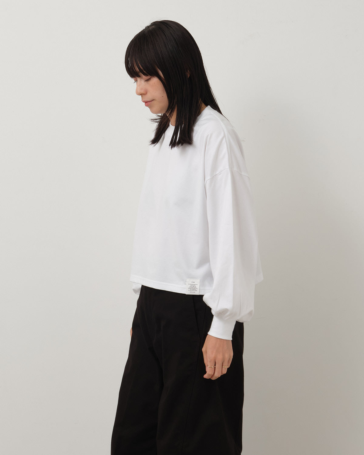 CROPPED LONG-SLV TEE / BIG FIT (6.5OZ)