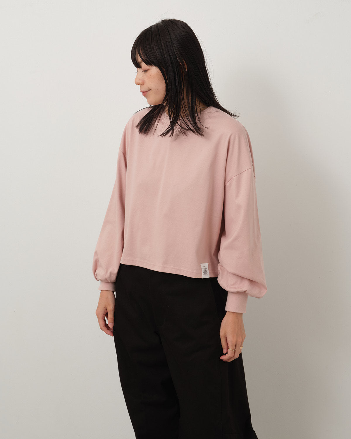 CROPPED LONG-SLV TEE / BIG FIT (6.5OZ)