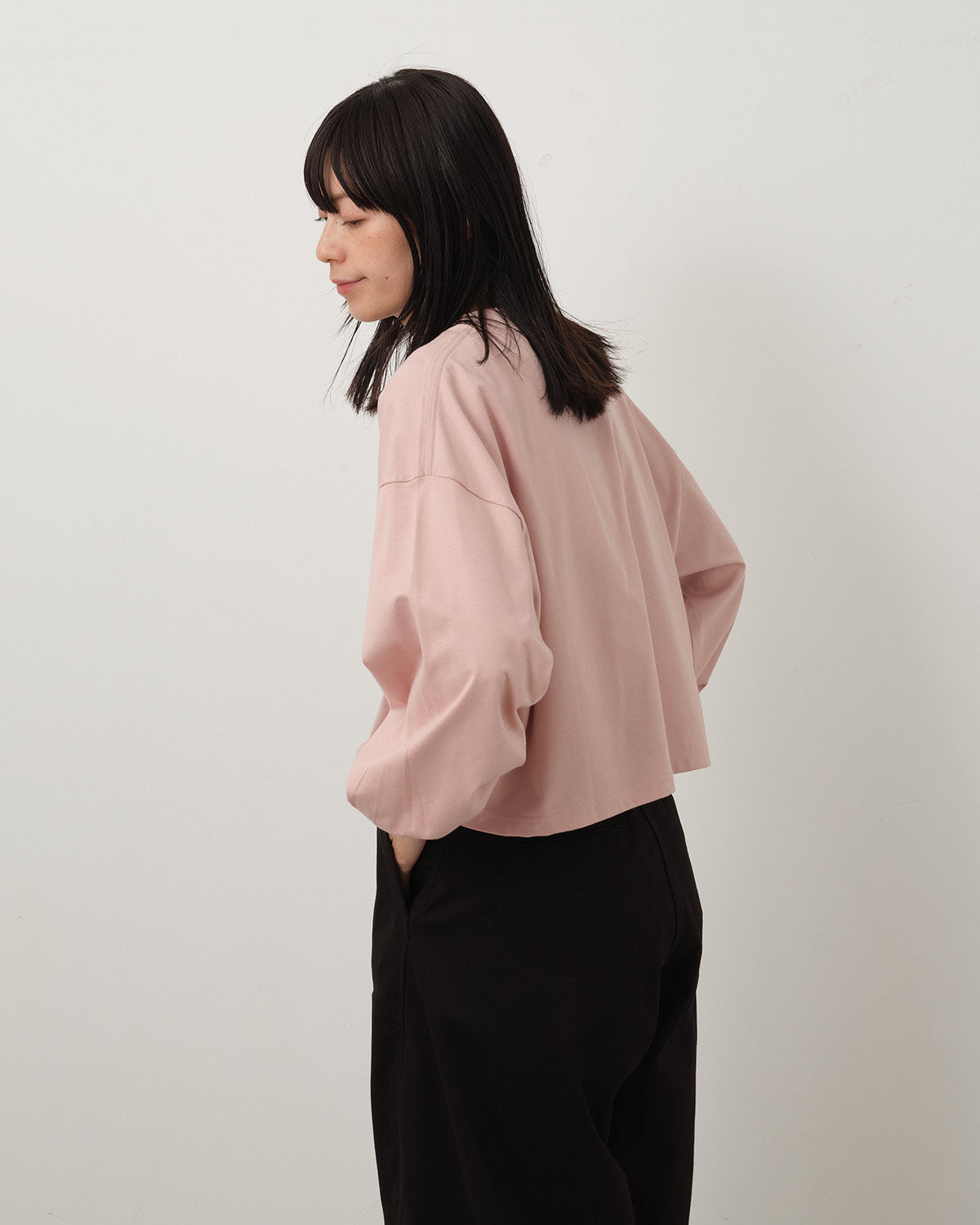 CROPPED LONG-SLV TEE / BIG FIT (6.5OZ)