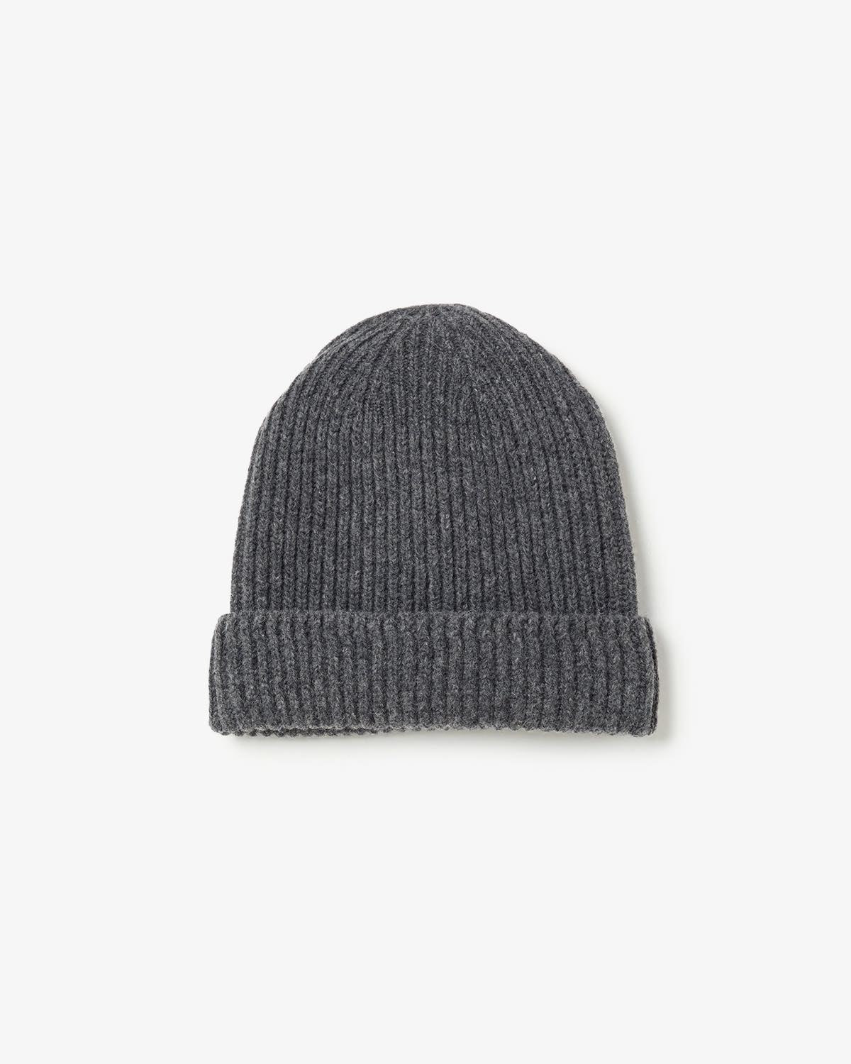 RIBBED KNIT WOOL BEANIE