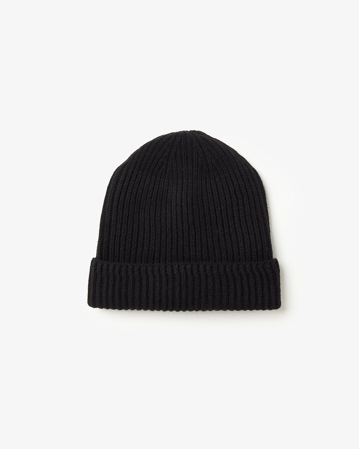RIBBED KNIT WOOL BEANIE