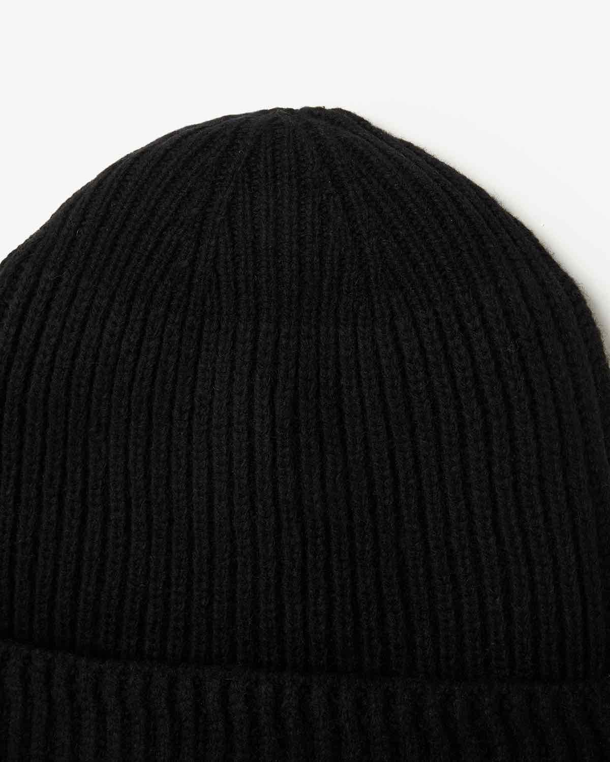 RIBBED KNIT WOOL BEANIE