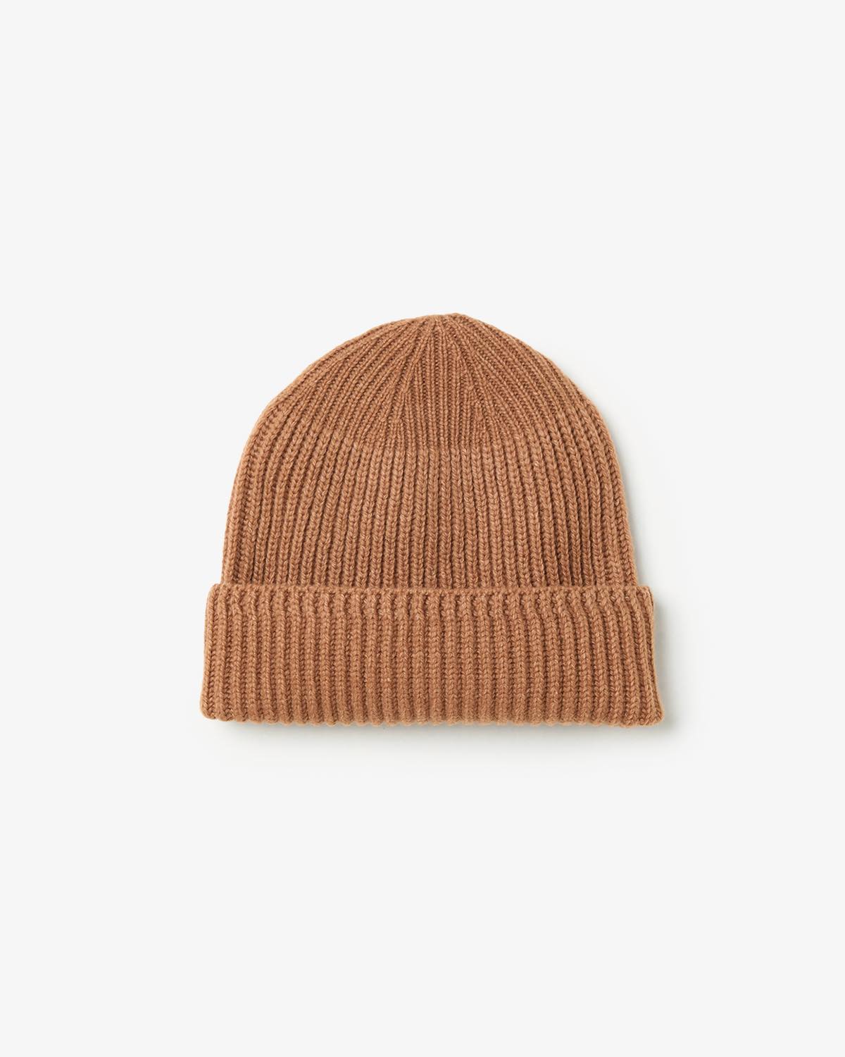 RIBBED KNIT WOOL BEANIE