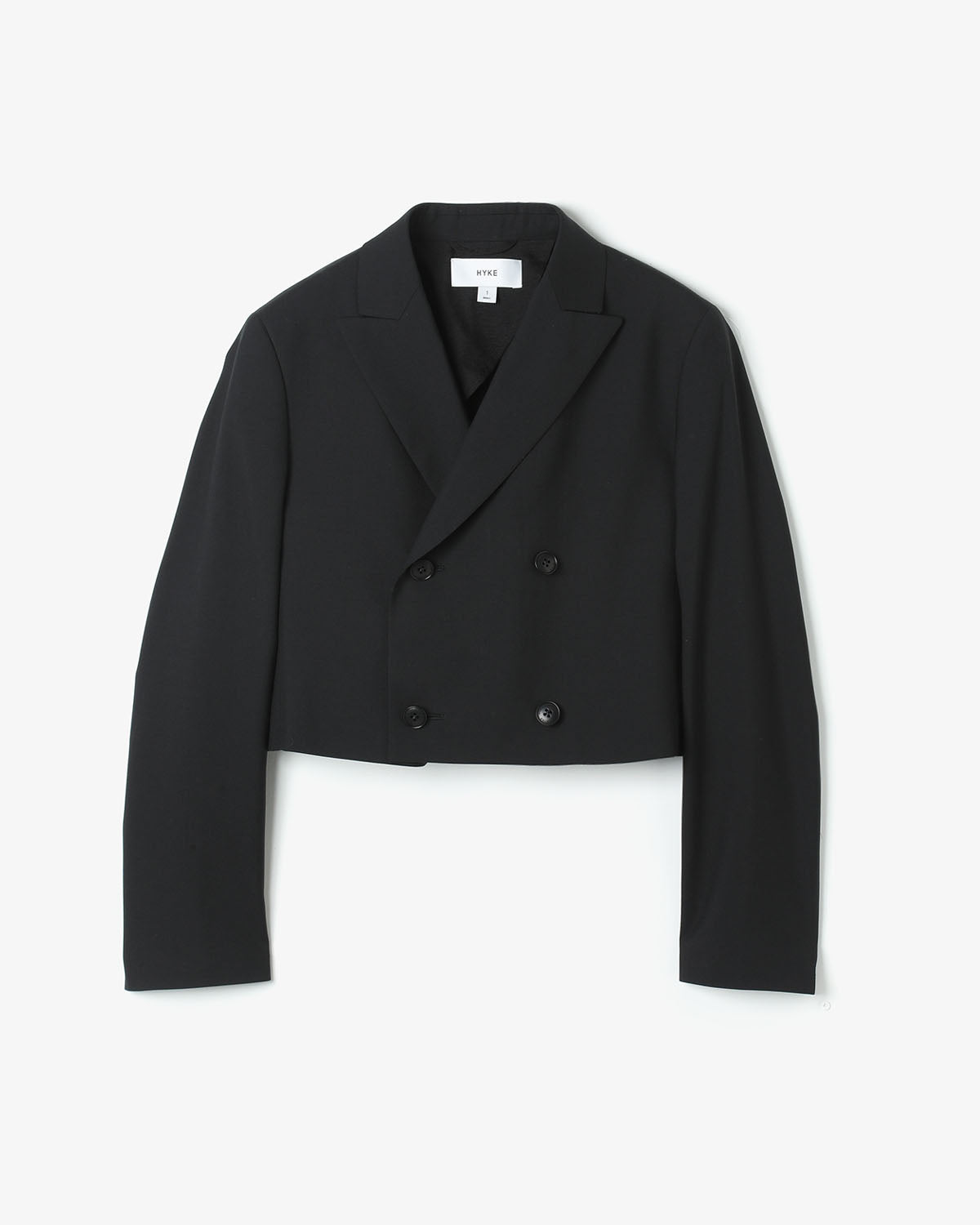 WOOL DOUBLE-BREASTED CROPPED BLAZER