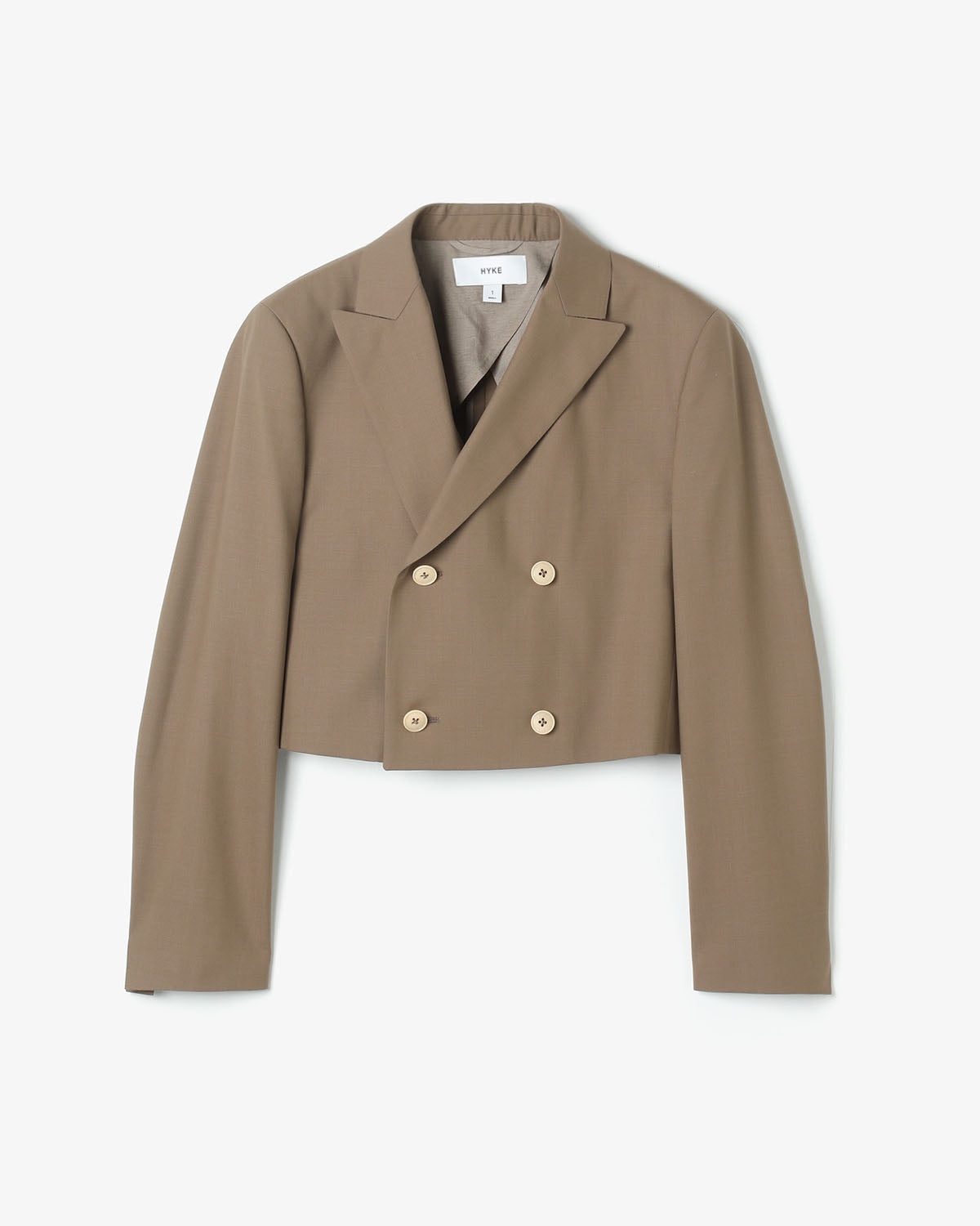 WOOL DOUBLE-BREASTED CROPPED BLAZER