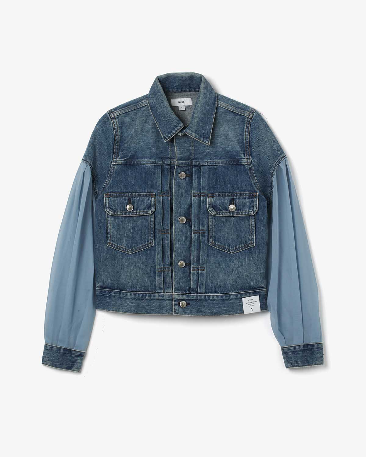 BALLOON SLEEVE DENIM JACKET TYPE2 / REGULAR FIT (SHEER SLEEVE)