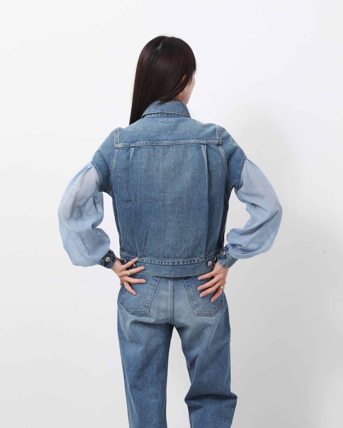 BALLOON SLEEVE DENIM JACKET TYPE2 / REGULAR FIT (SHEER SLEEVE)