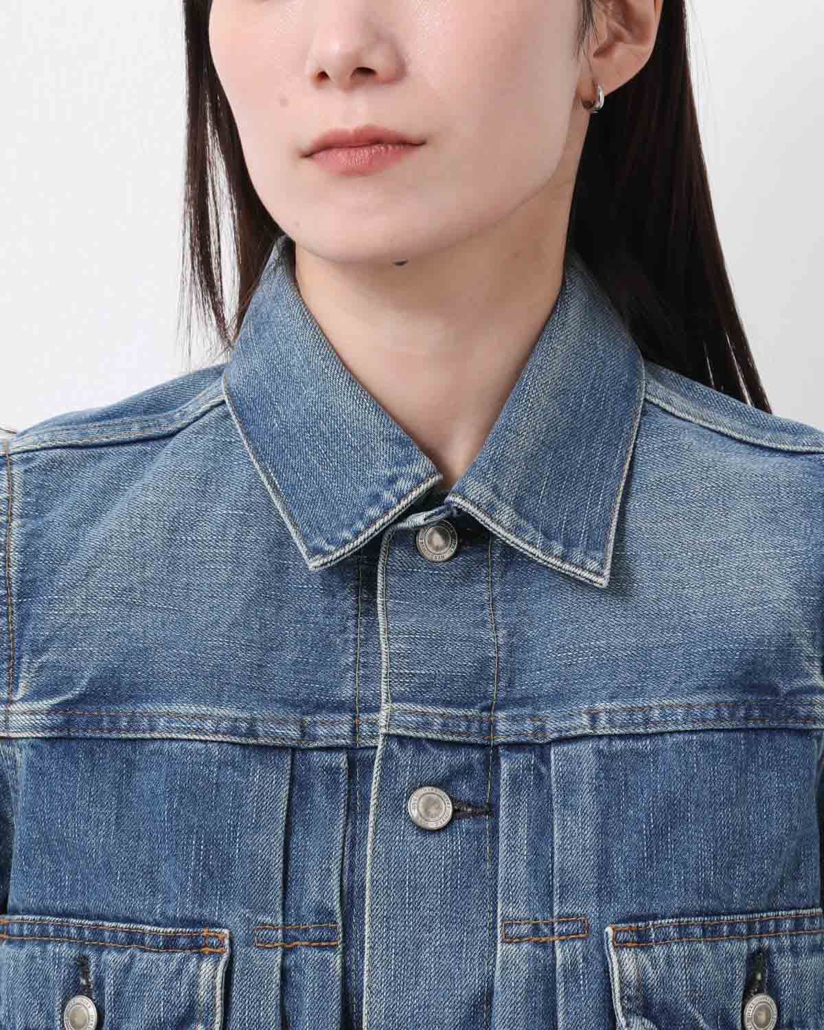 BALLOON SLEEVE DENIM JACKET TYPE2 / REGULAR FIT (SHEER SLEEVE)