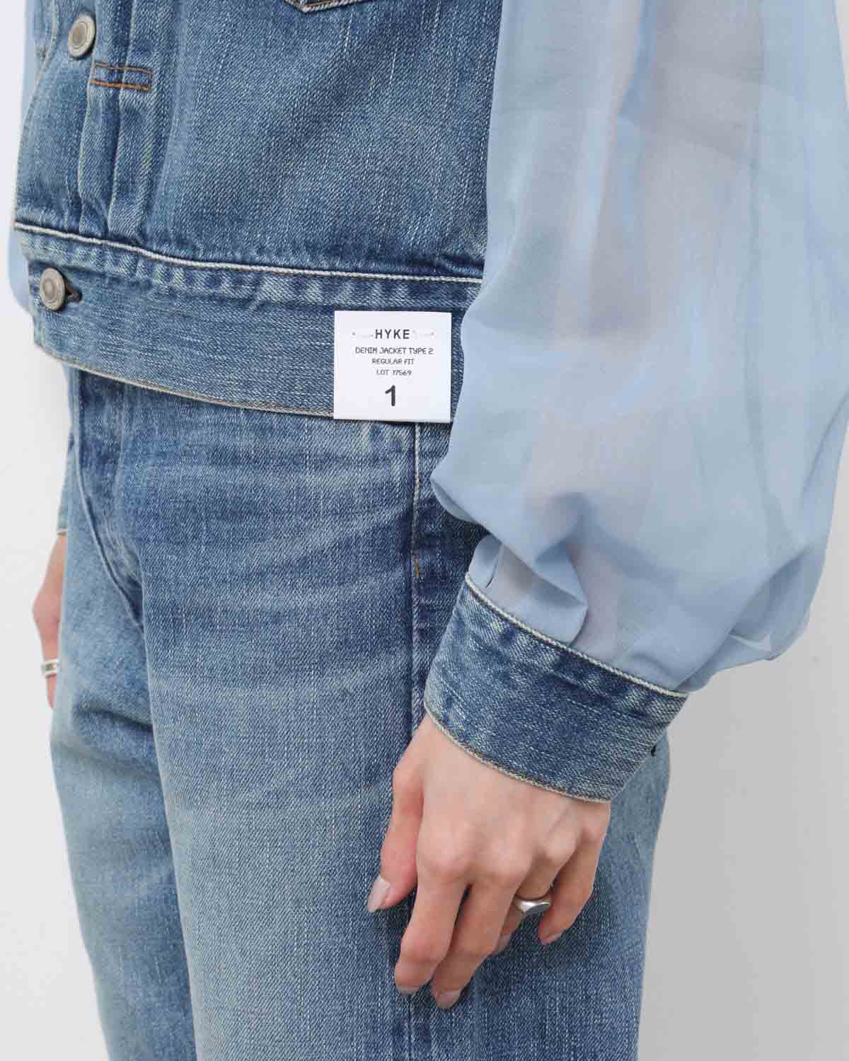 BALLOON SLEEVE DENIM JACKET TYPE2 / REGULAR FIT (SHEER SLEEVE)