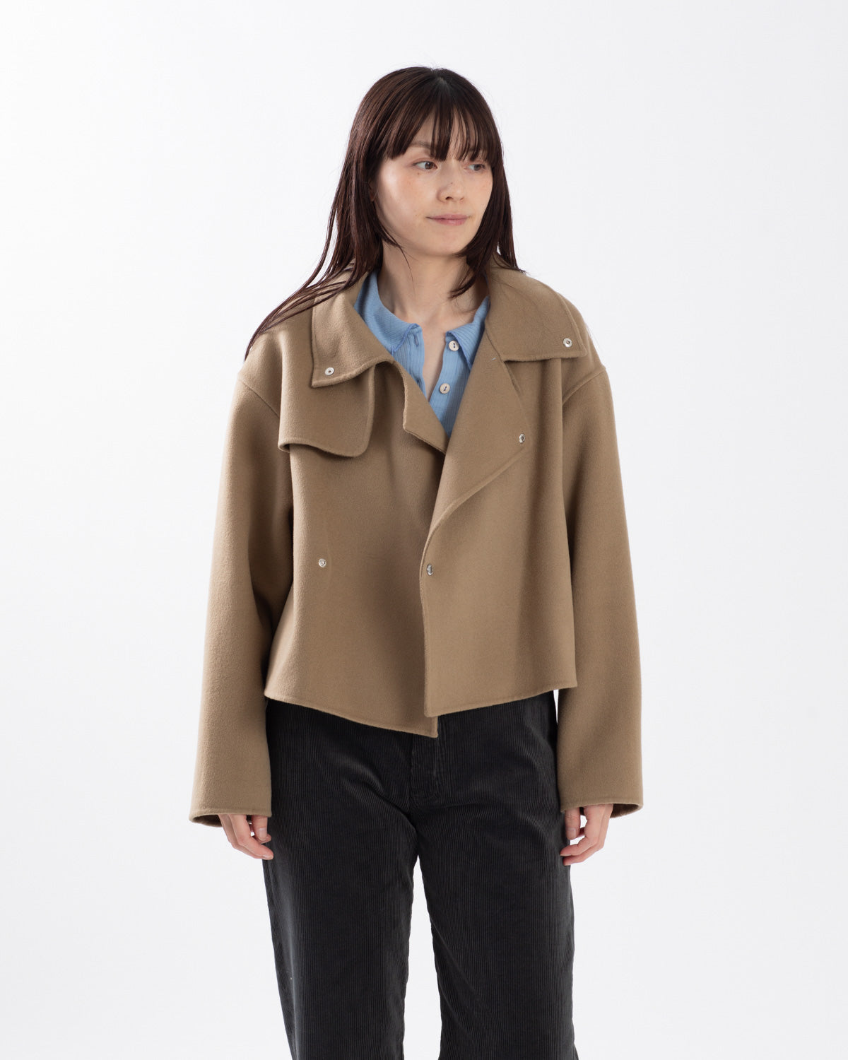 LIGHT DOUBLE-FACED CROPPED TRENCH COAT