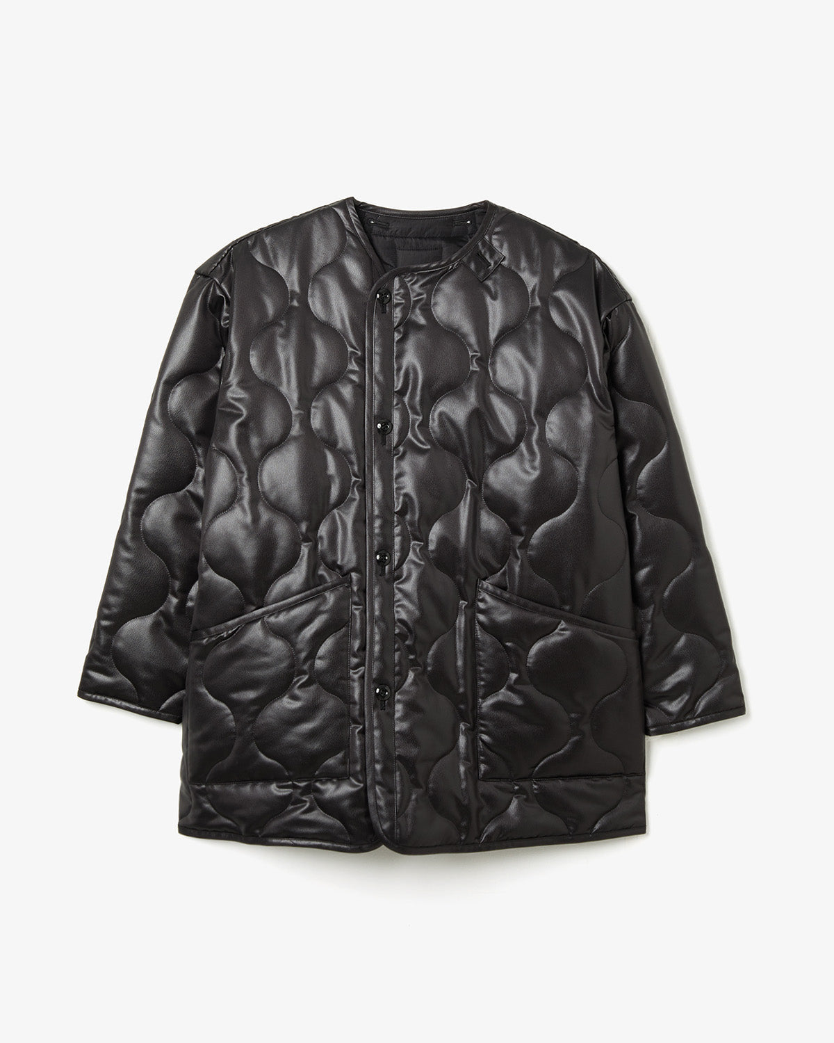 FAUX LEATHER QUILTED JACKET