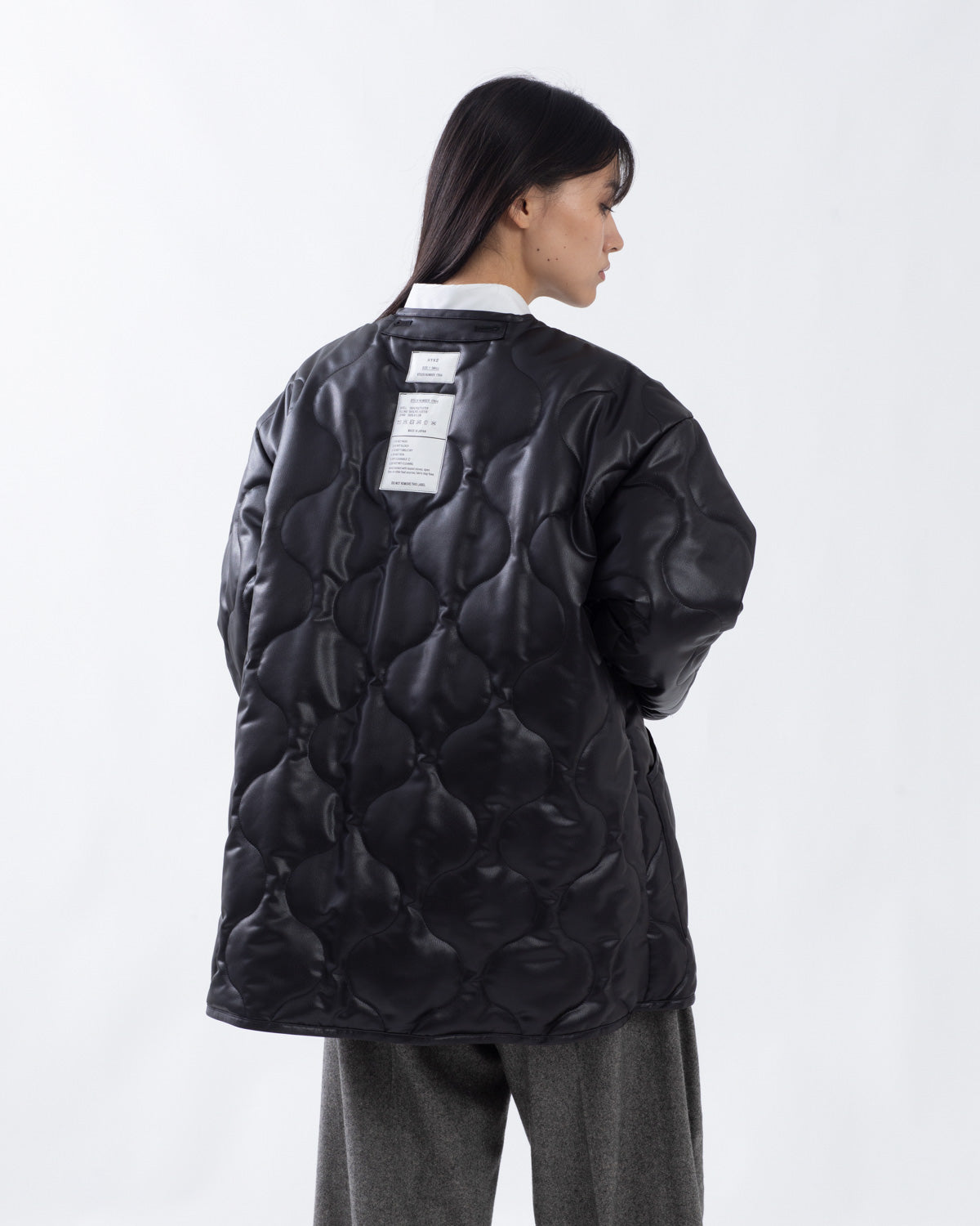 FAUX LEATHER QUILTED JACKET