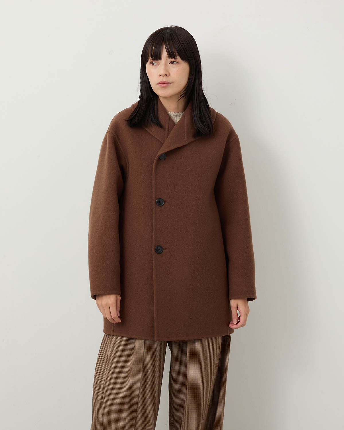 HYKE 25aw DOUBLE FACE SHAWL COLLAR COAT