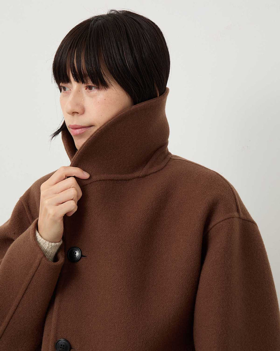 ジャケット・アウター HYKE 25aw DOUBLE FACE SHAWL COLLAR COAT DOUBLE FACE SHAWL COLLAR COAT-ダブルフェイスショールカラーコート