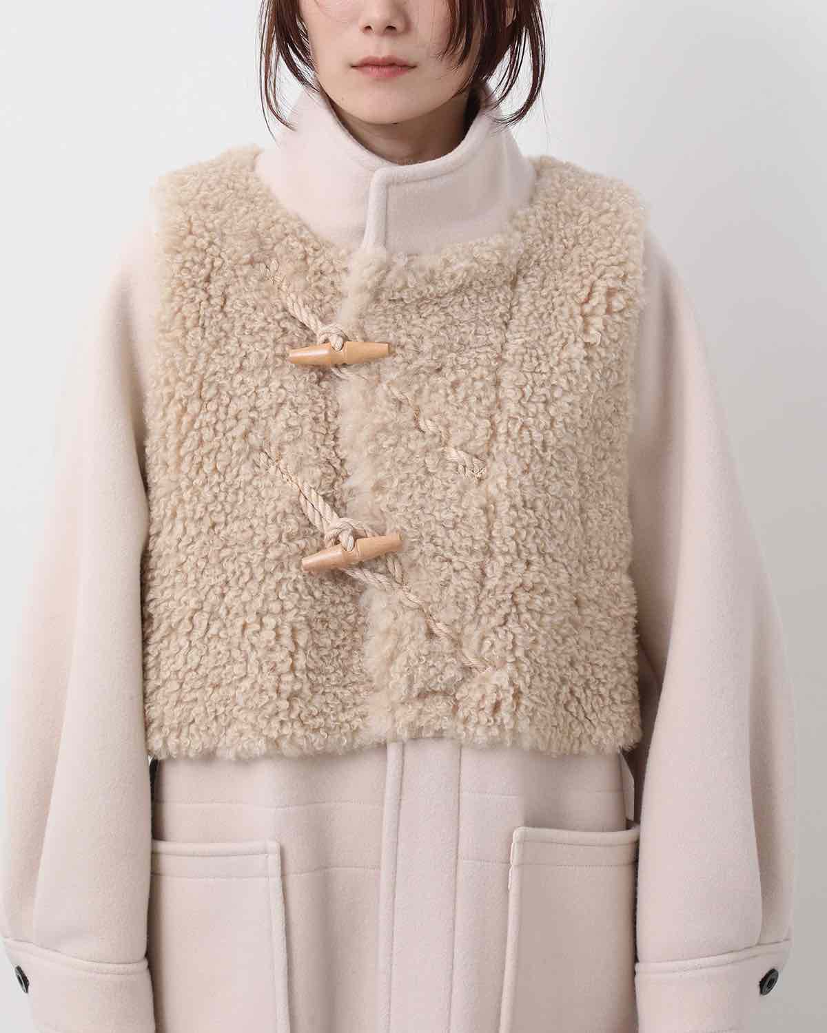 DOUBLE FACE FAUX SHEARLING DUFFLE COAT
