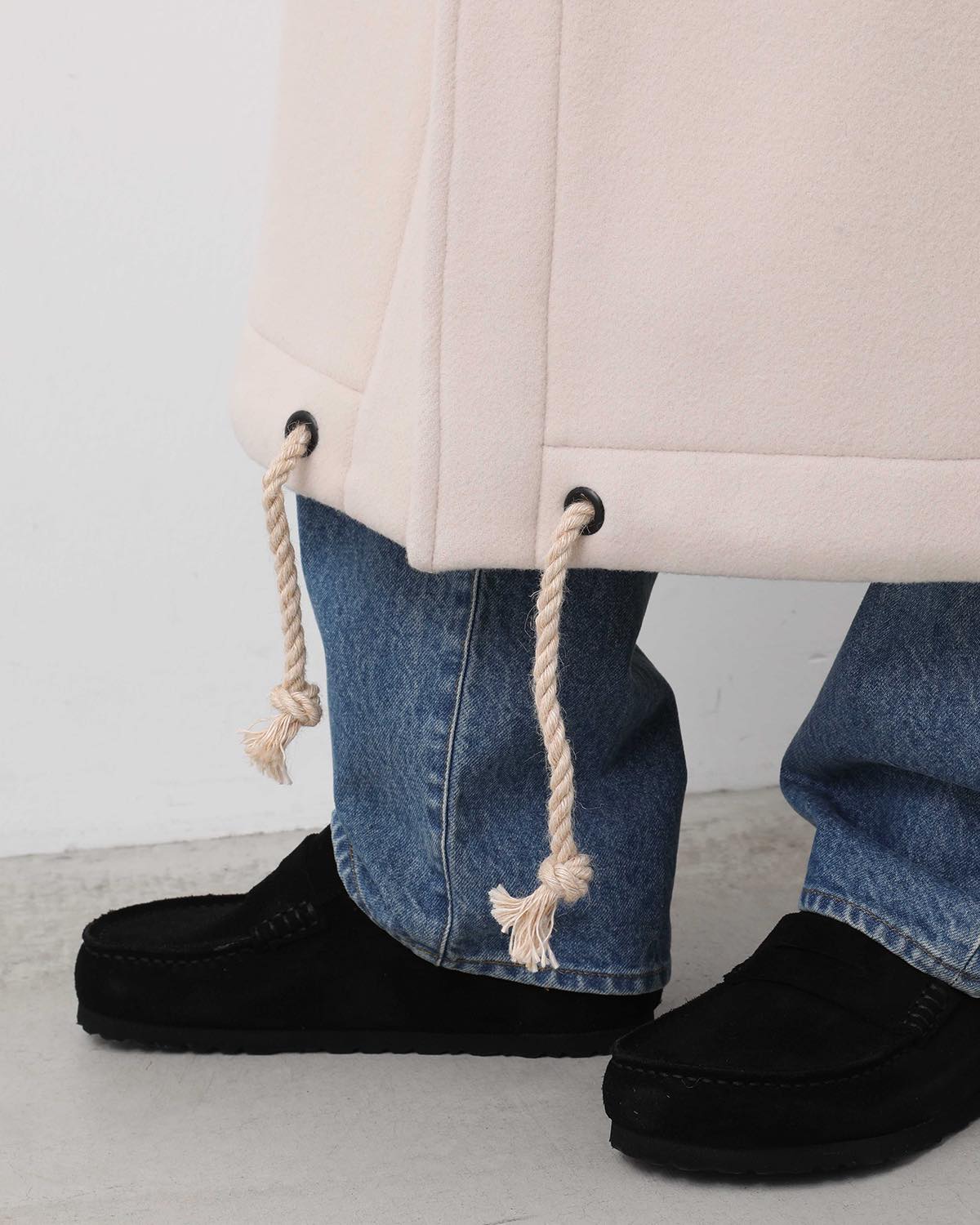 DOUBLE FACE FAUX SHEARLING DUFFLE COAT