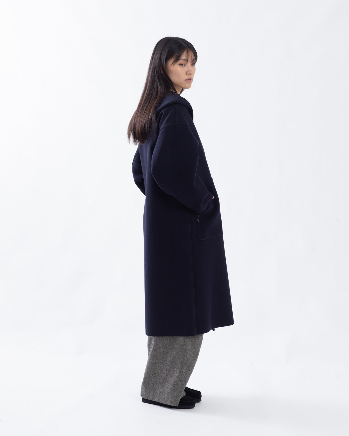 MELTON HOODED WORK COAT