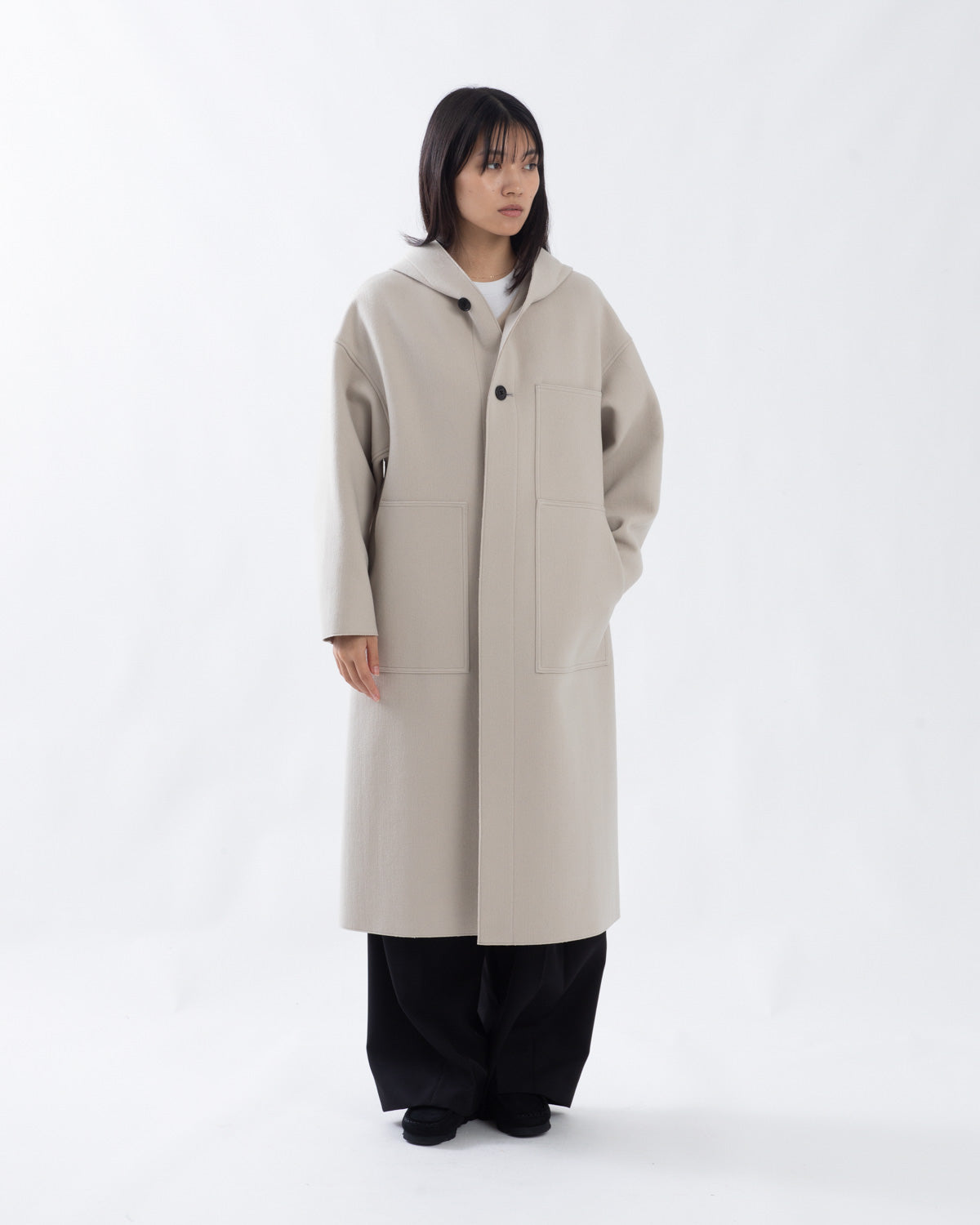 MELTON HOODED WORK COAT