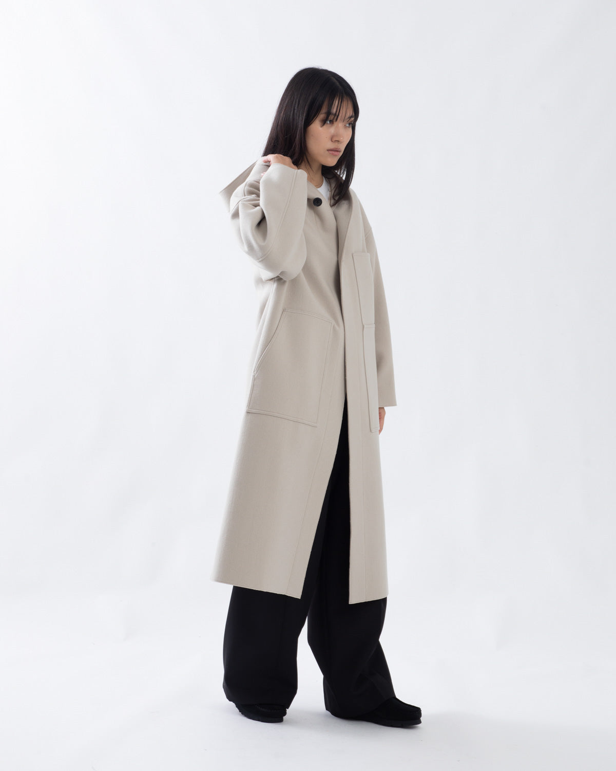 MELTON HOODED WORK COAT