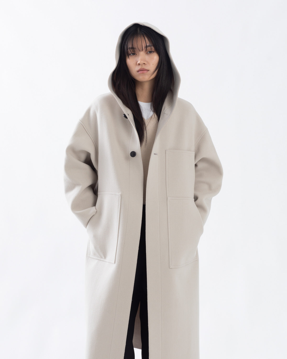 MELTON HOODED WORK COAT