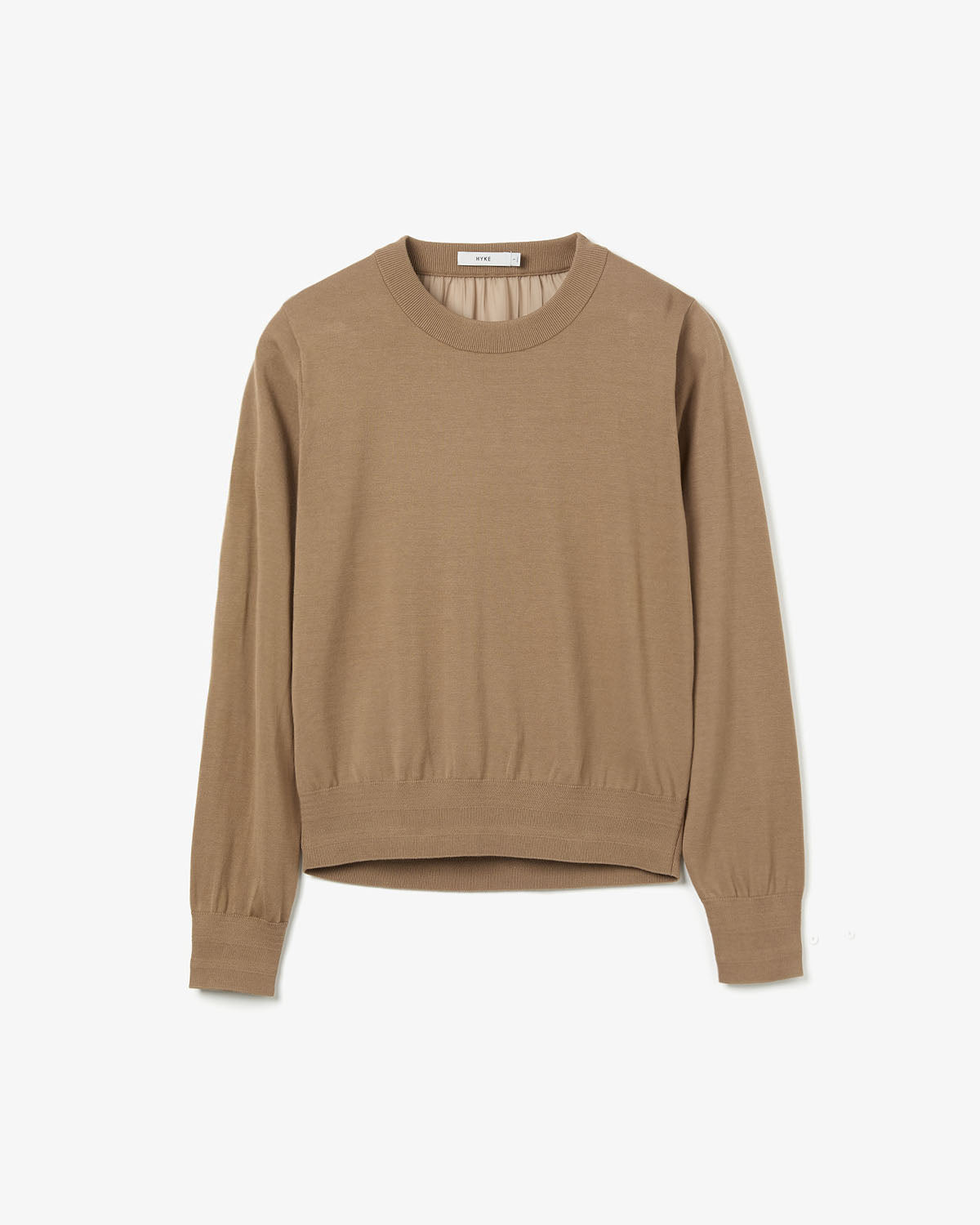 SHEER BACK CREW NECK KNIT