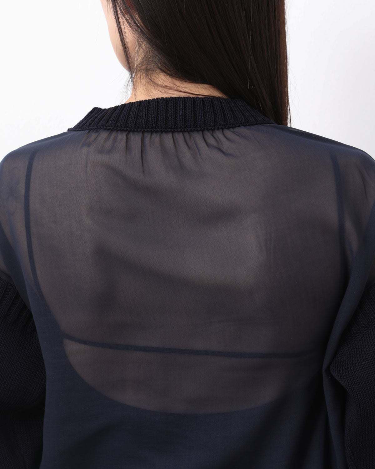 SHEER BACK GUERNSEY KNIT