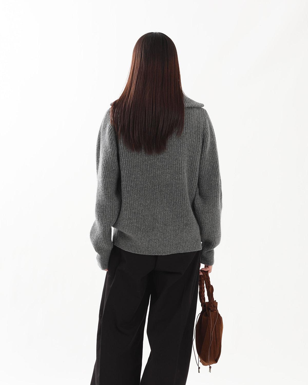 RIBBED ZIP SWEATER