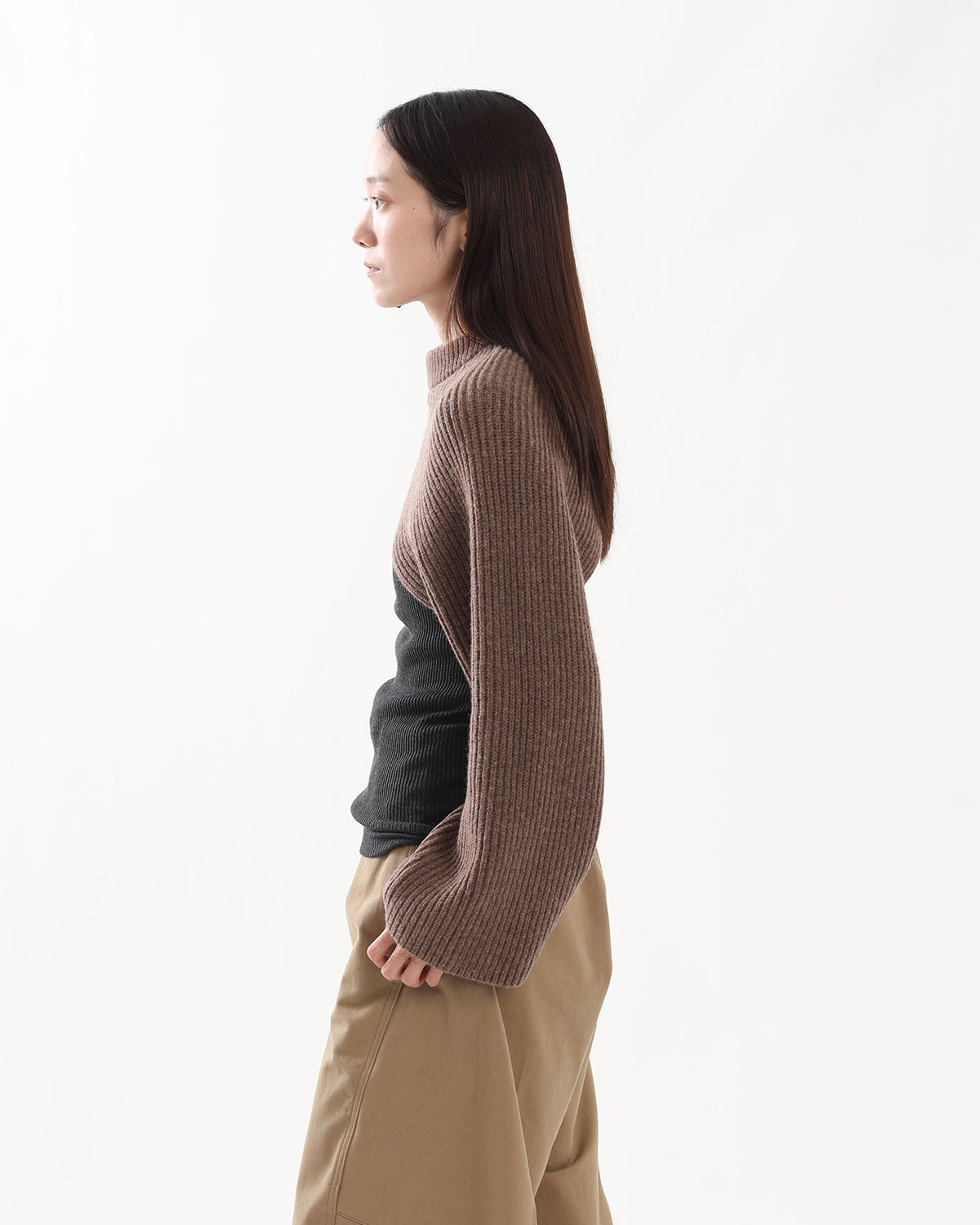 RIBBED-KNIT WOOL CROPPED BOLERO